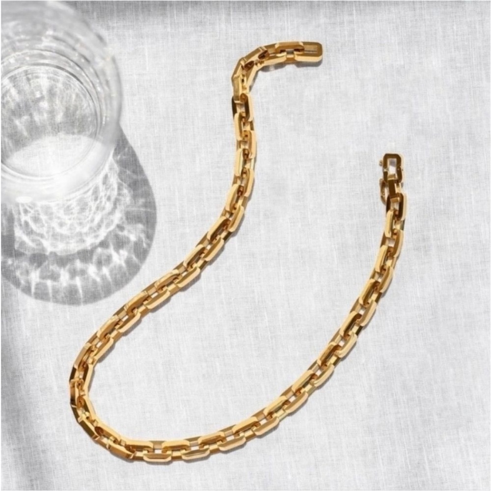 NWT Eddie Borgo 12 Karat Gold Supra Link Necklace 17 Inch Length - Picture 9 of 10